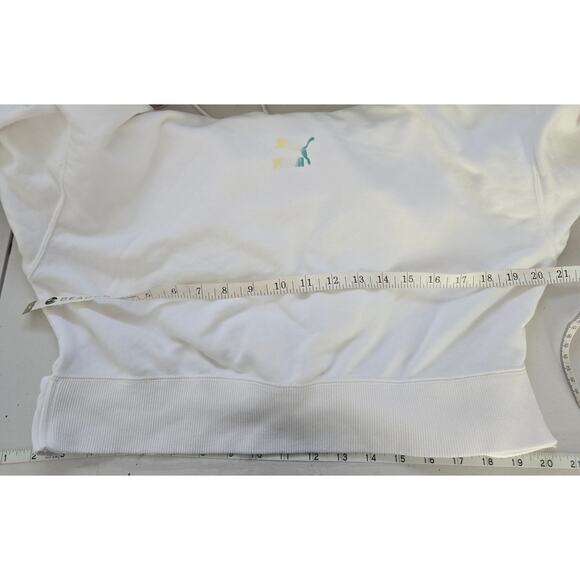 Puma Crystal G Cropped Open Tie Back Hoodie Size SM Athleisure Streetwear Sporty - Picture 9 of 11